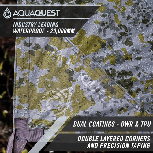 Aquaquest Defender Tarp - Heavy-Duty Waterproof (20,000 Mm) Seam-Taped Rain Fly For Camping, Bushcraft & Survival - 20  13 Bould