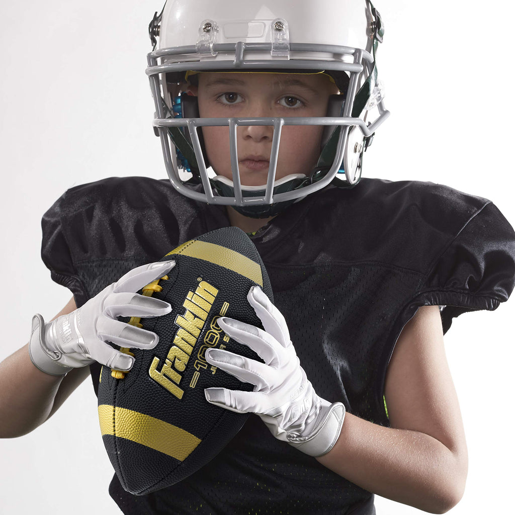 Franklin Sports 1000 Junior Football - Kids Junior Size Youth Football - Durable Outdoor Football - Synthetic Leather - Extra Gr