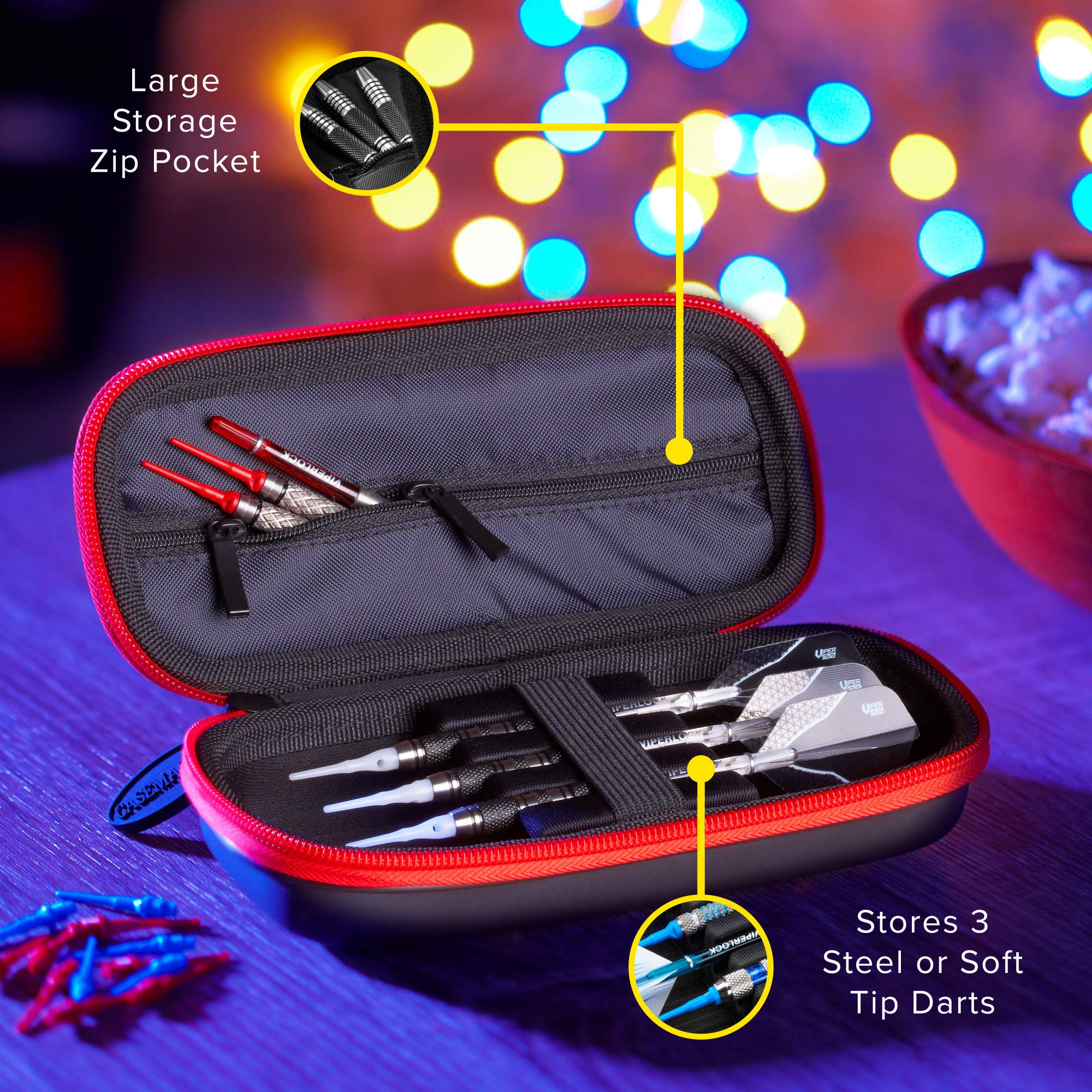 Casemaster By Gld Products 36-0600-02 Warden Dart Case, Red Zipper, 36-0600-02