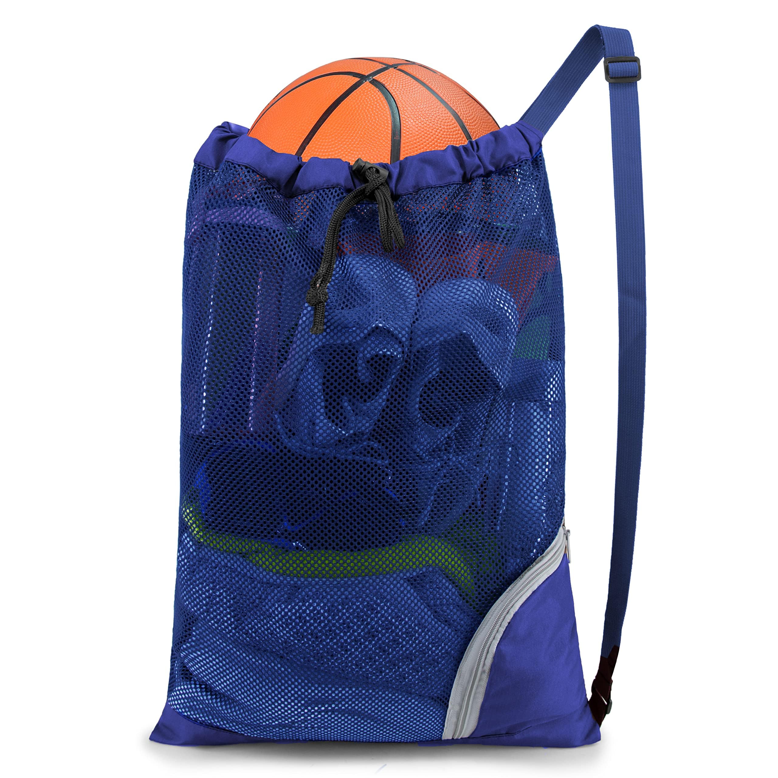 BeeGreen Mesh Drawstring Bag Swim Backpack for Beach Pool Sports Gym Draw String Cinch Bags for Swimming Soccer Basketball Gear 