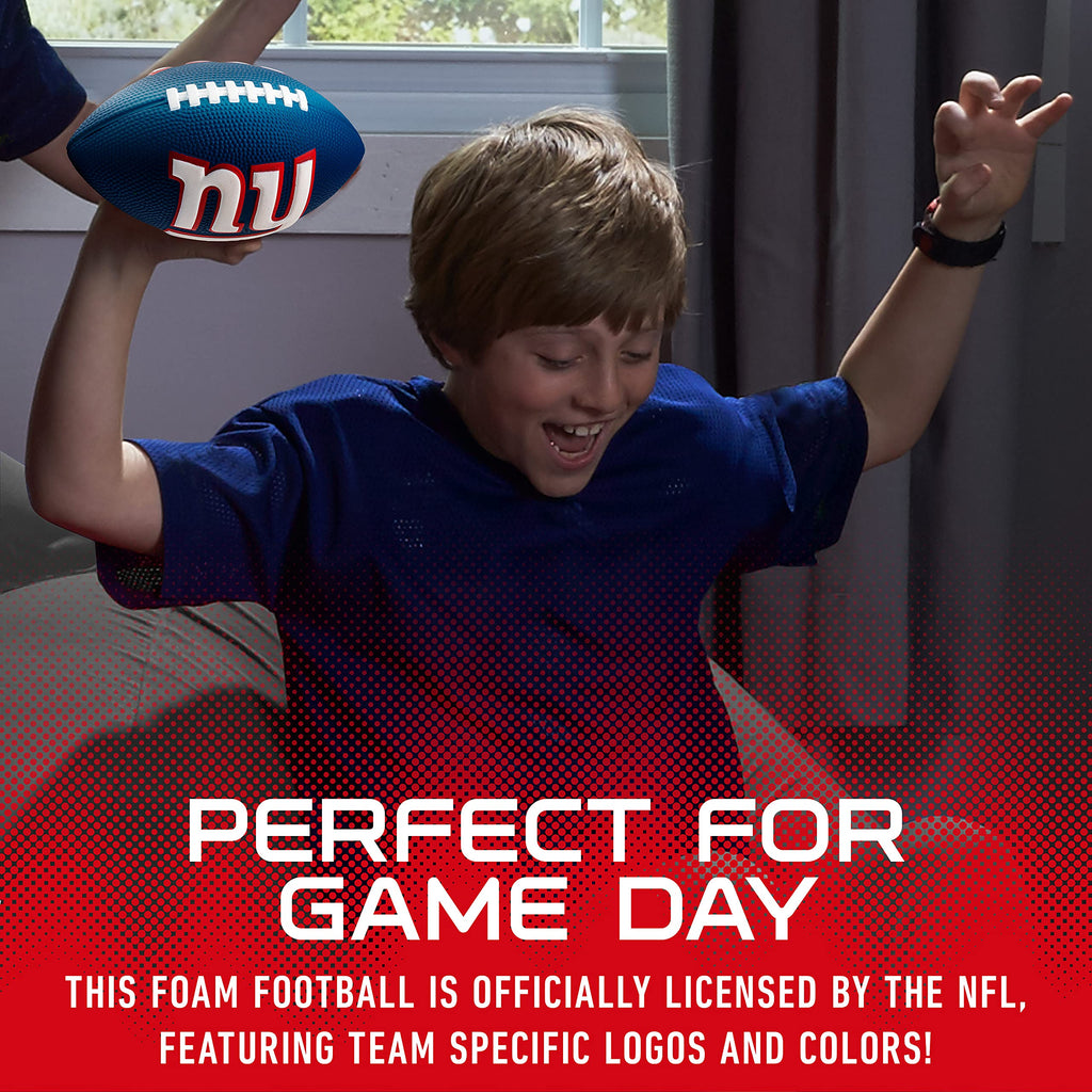 Franklin Sports Nfl New York Giants Football - Kids Foam Football - Soft Football - Mini Size - Perfect For Gameday - 8.5'' 3D L