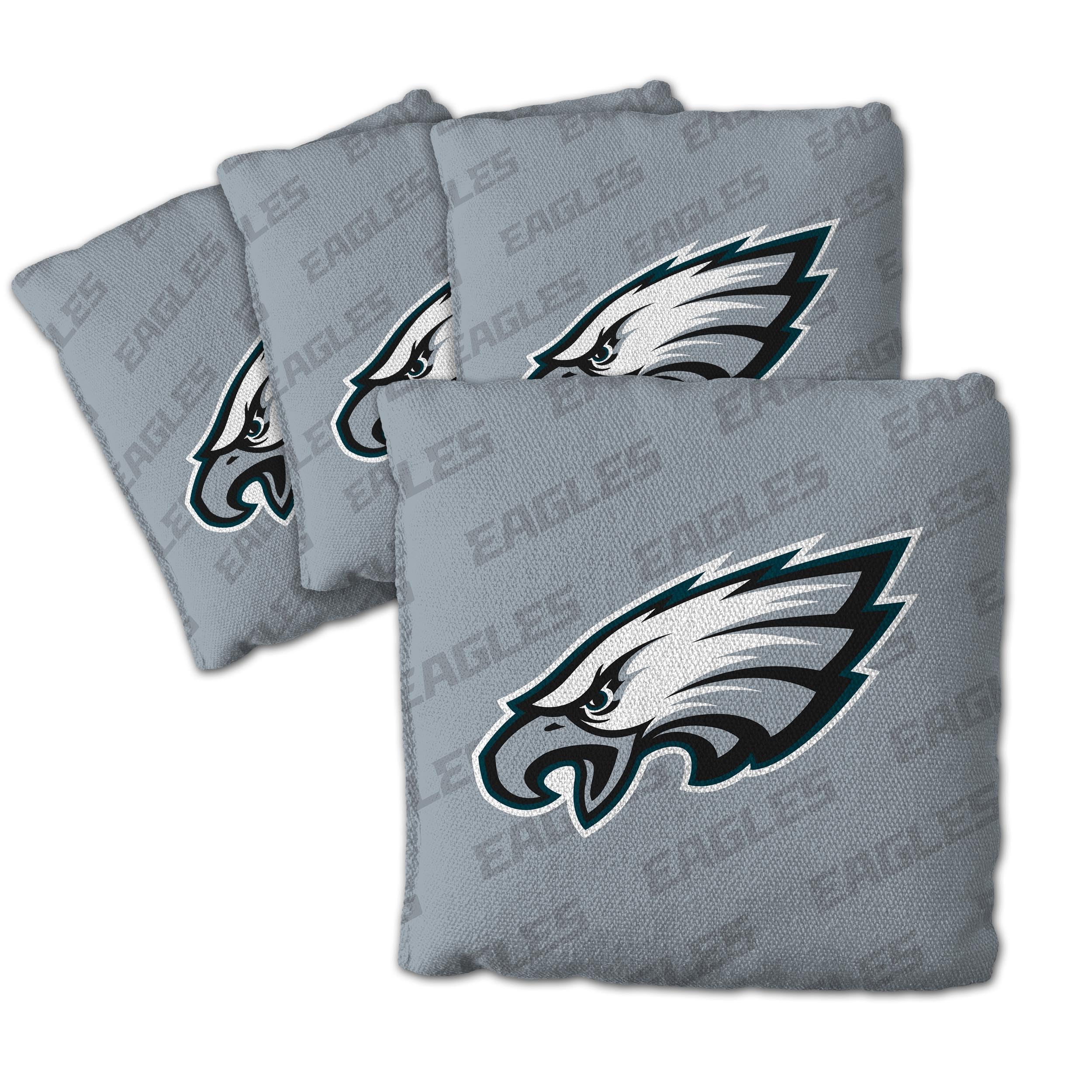 YouTheFan Officially-Licensed NFL Philadelphia Eagles Set of 4 Cornhole Bags - All Weather Regulation 6    x 6    Size - 16oz We