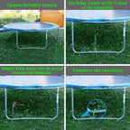 10''X2'' Trampolines Wind Stakes Green Heavy Duty U Shape Steel Garden Stakes Ground Anchors With Sharp End For Camping Tent, Ga