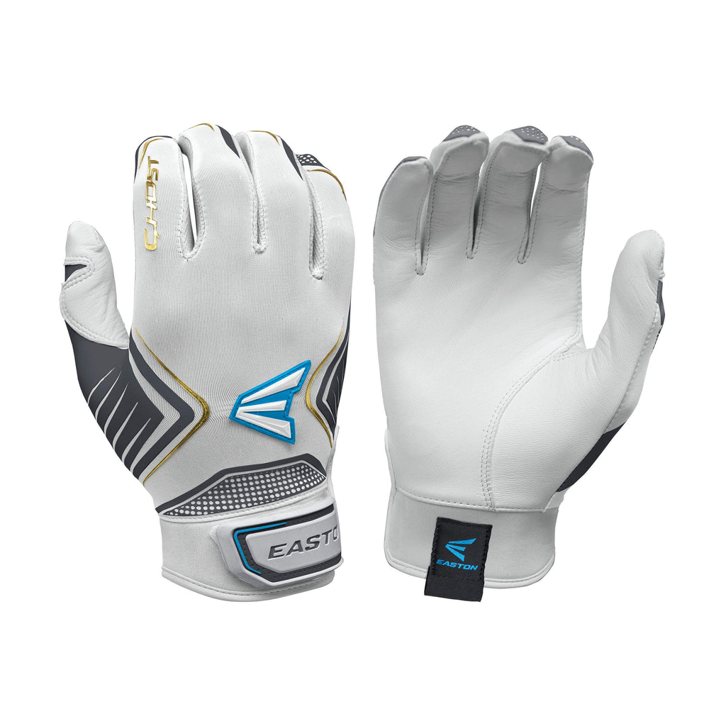 Easton Ghost Fastpitch Softball Batting Glove, Women'S, X Large, White / Gold