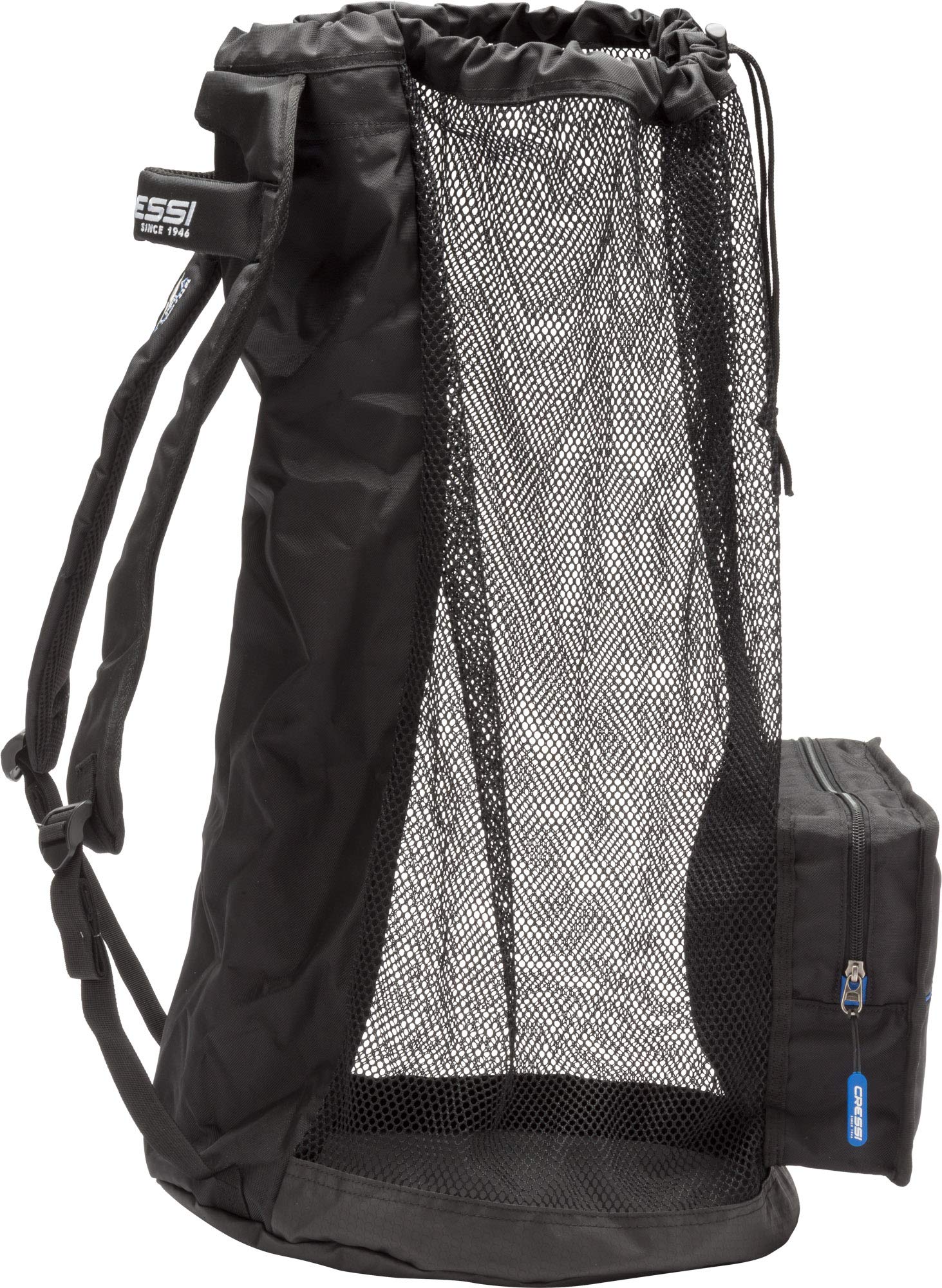 Cressi Heavy Duty Mesh Backpack 85 Liters Capacity For Snorkeling, Water Sport Gear | Utila: Designed In Italy, Black, One Size