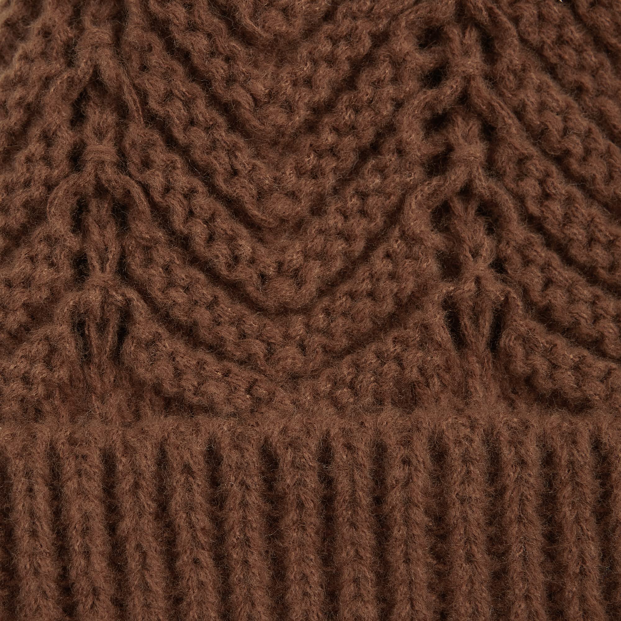 Cheveron Knit Hat - Brown
