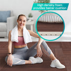 Yes4All 6Lwd Interlocking Eva Borders  Foam Floor Mats For Gym Equipment (24 Grey 6 Pcs), I. 12 Square Feet (12 Tiles) -Walnut W