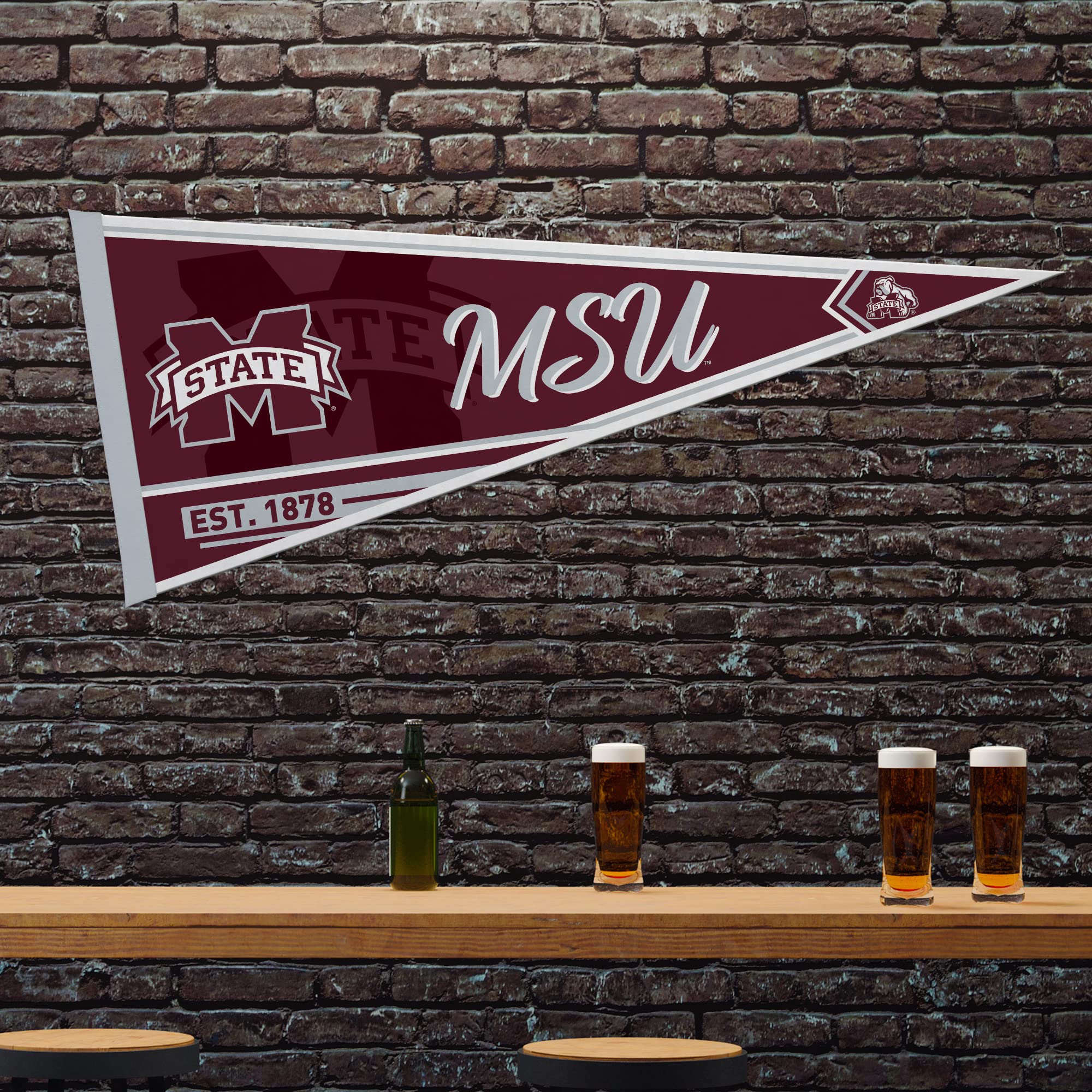 Rico Industries Ncaa Mississippi State Bulldogs Classic 12'' X 30'' Felt Wall D  Cor Pennant - Great For Home/Bed Room/Man Cave