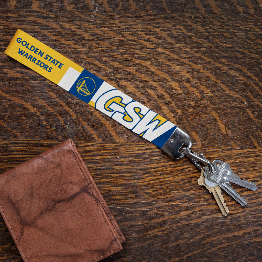 Rico Industries Nba Basketball Golden State Warriors Wrist Lanyard Key Chain, Cute Wristlet Strap Keychain Holder For Women Men
