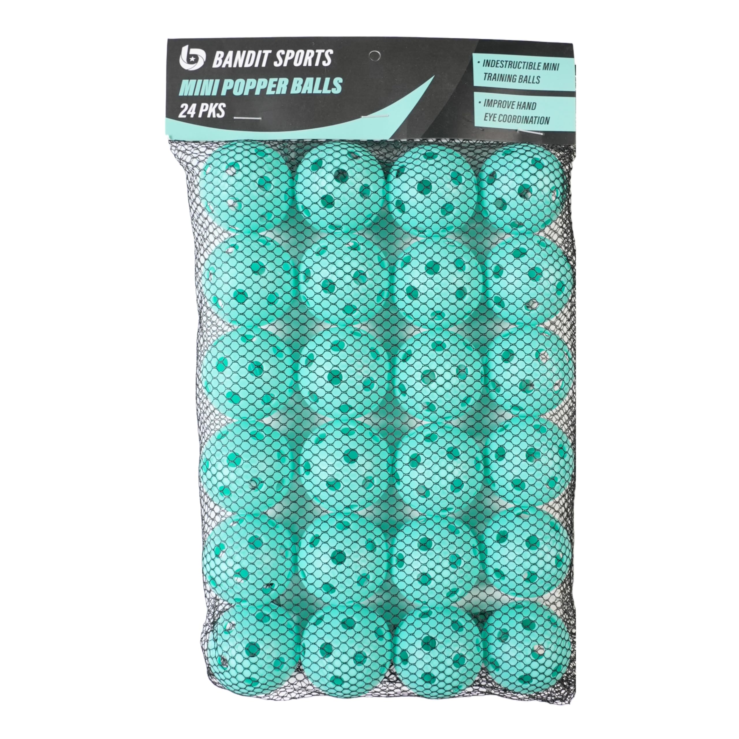 Bandit Sports Mini Popper Plastic Baseballs, Made of Impact-Resistant and Rebounding Material, Perfect Practice Baseballs & Hitt