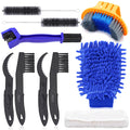 Oumers Bicycle Clean Brush Kit, 10Pcs Motorcycle Bike Chain Cleaning Tools Make Chain/Crank/Tire/Sprocket Cycling Corner Stain D