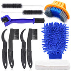 Oumers Bicycle Clean Brush Kit, 10Pcs Motorcycle Bike Chain Cleaning Tools Make Chain/Crank/Tire/Sprocket Cycling Corner Stain D
