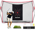 Bearwill Golf Net, 10x7ft Heavy Duty Golf Practice Net with Golf Mat, Target Cloth, 8 Golf Tees, 6 Golf Balls, Carry Bag, Golf T