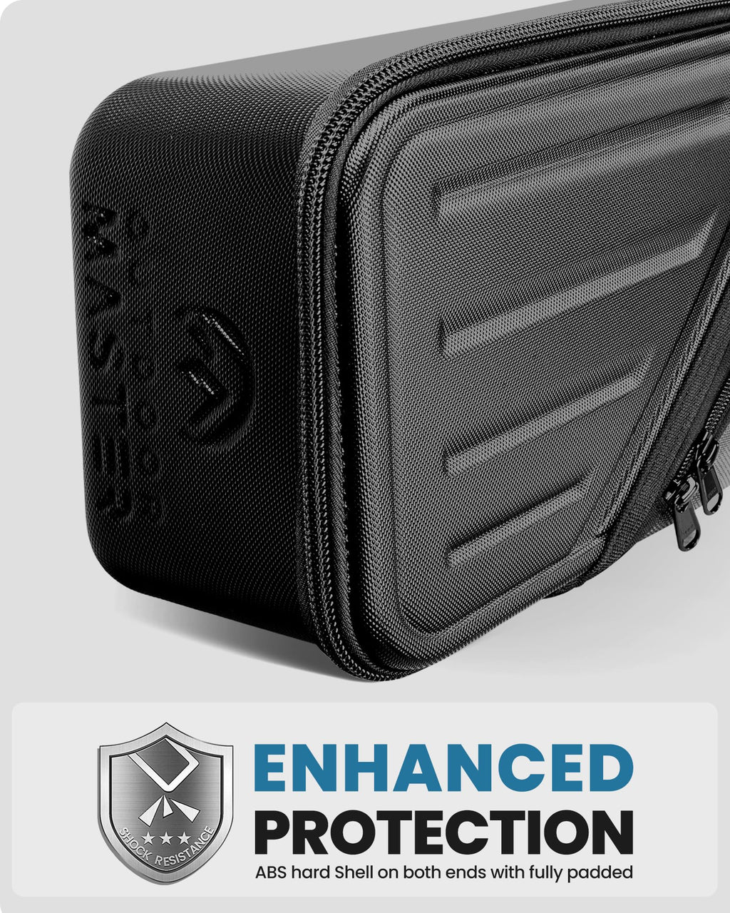 OutdoorMaster Ski Bag with Hard Shell On Both Ends, Ski Bags for Air Travel, Ski Case with Pockets and Removable Shoulder Straps