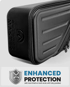 OutdoorMaster Ski Bag with Hard Shell On Both Ends, Ski Bags for Air Travel, Ski Case with Pockets and Removable Shoulder Straps