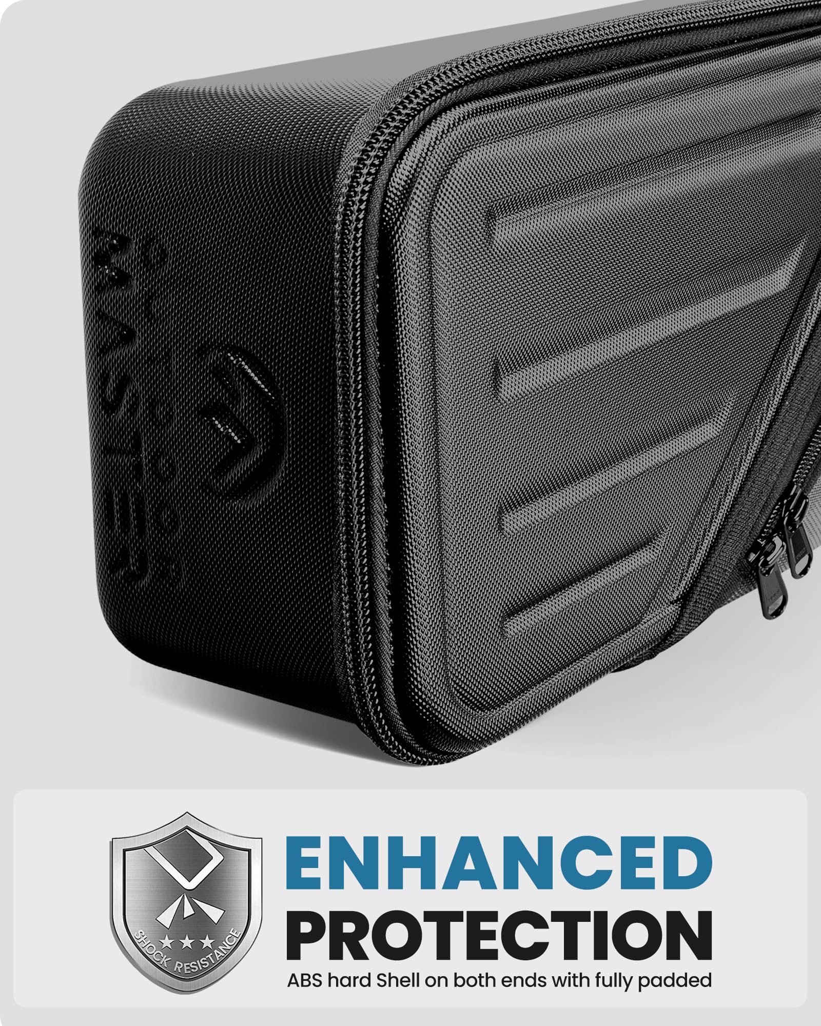 OutdoorMaster Ski Bag with Hard Shell On Both Ends, Ski Bags for Air Travel, Ski Case with Pockets and Removable Shoulder Straps