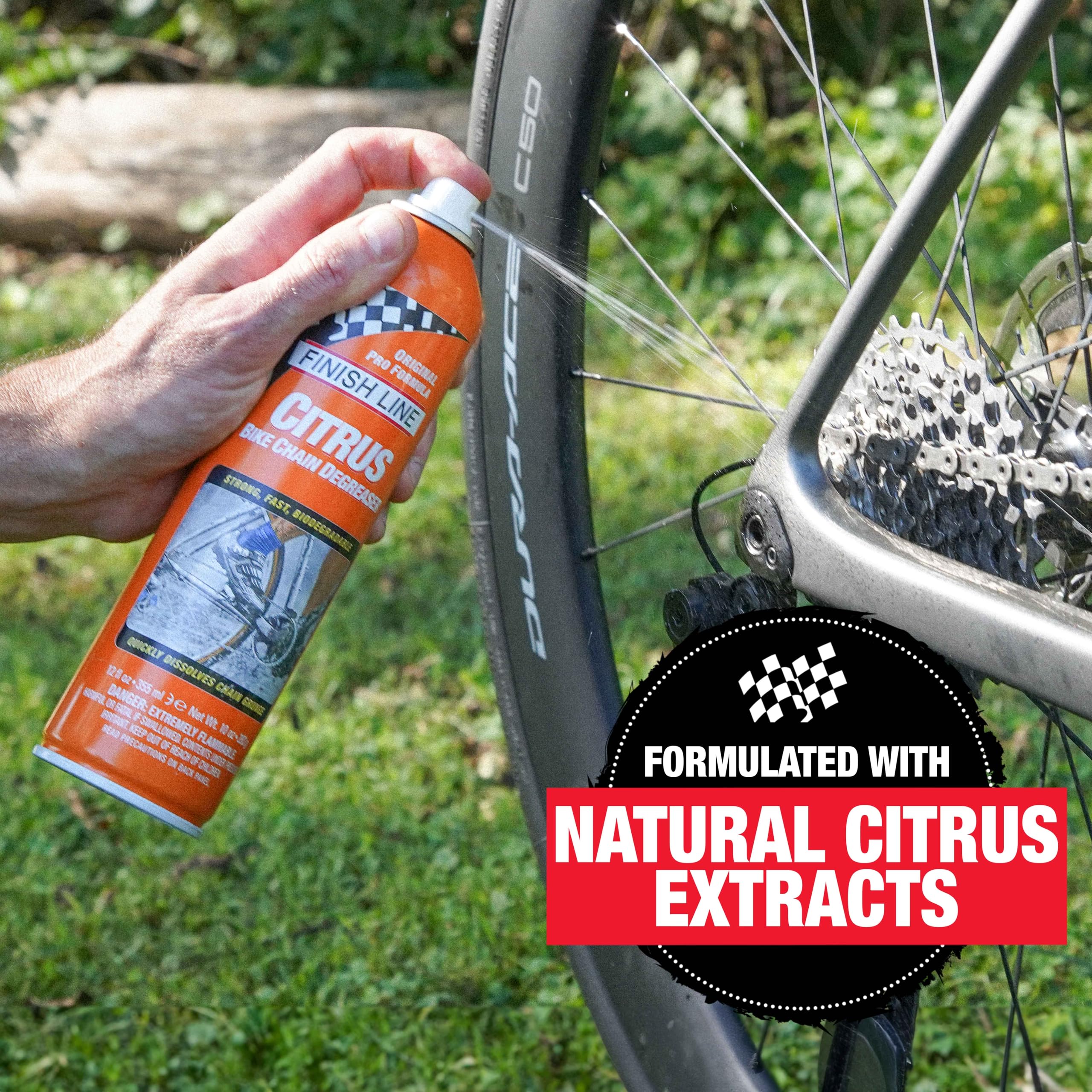 Finish Line Citrus Degreaser Bicycle Degreaser, 12-Ounce Aerosol Spray