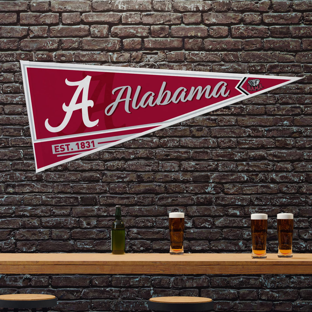 Rico Industries Ncaa Alabama Crimson Tide Classic 12'' X 30'' Felt Wall D  Cor Pennant - Great For Home/Bed Room/Man Cave D  Cor