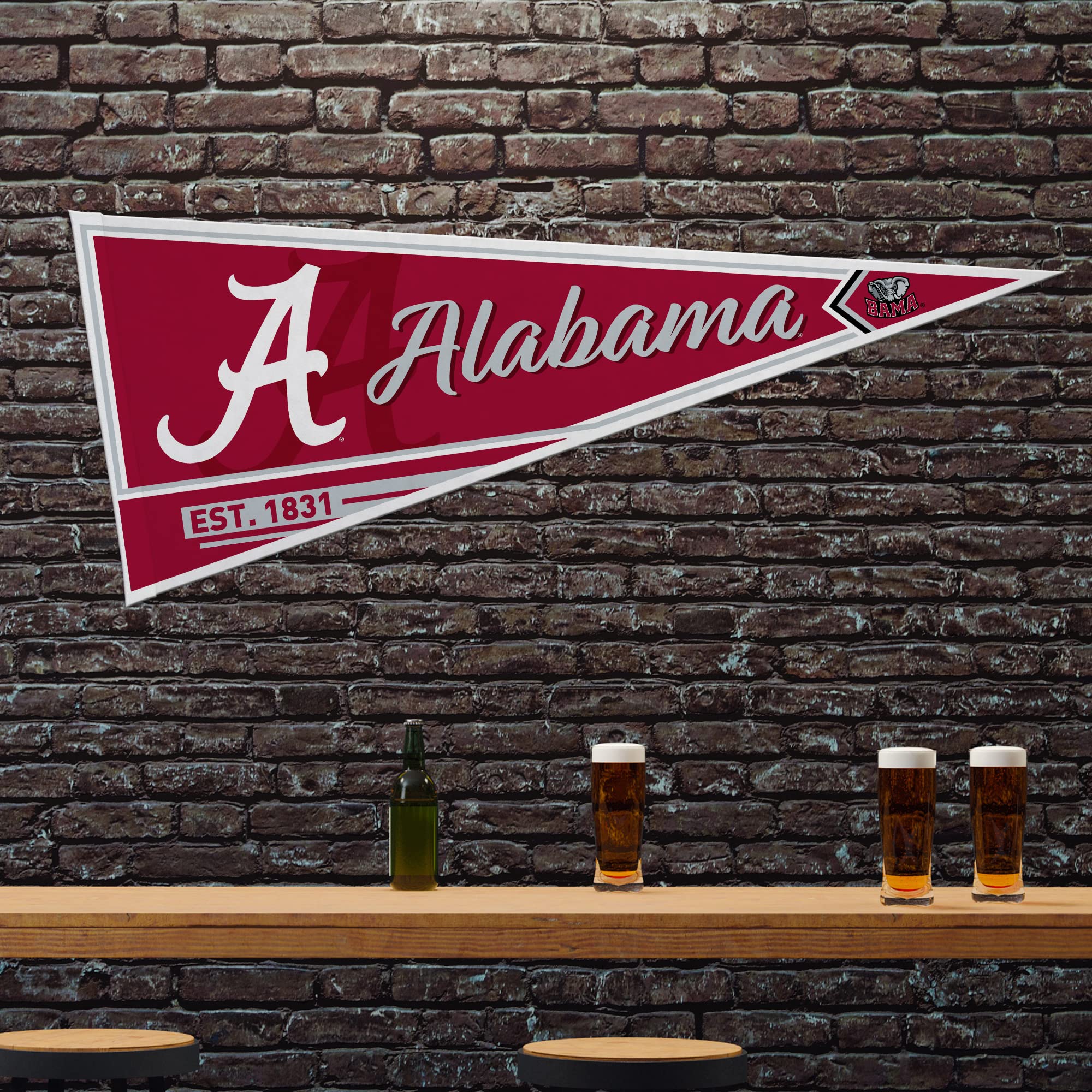 Rico Industries Ncaa Alabama Crimson Tide Classic 12'' X 30'' Felt Wall D  Cor Pennant - Great For Home/Bed Room/Man Cave D  Cor