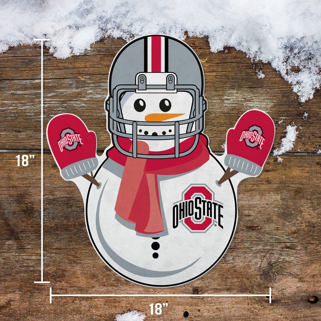 Rico Industries Ncaa Ohio State Buckeyes Snowman Shape Cut Pennant - Home And Living Room D  Cor - Soft Felt Ez To Hang, 18X0.10