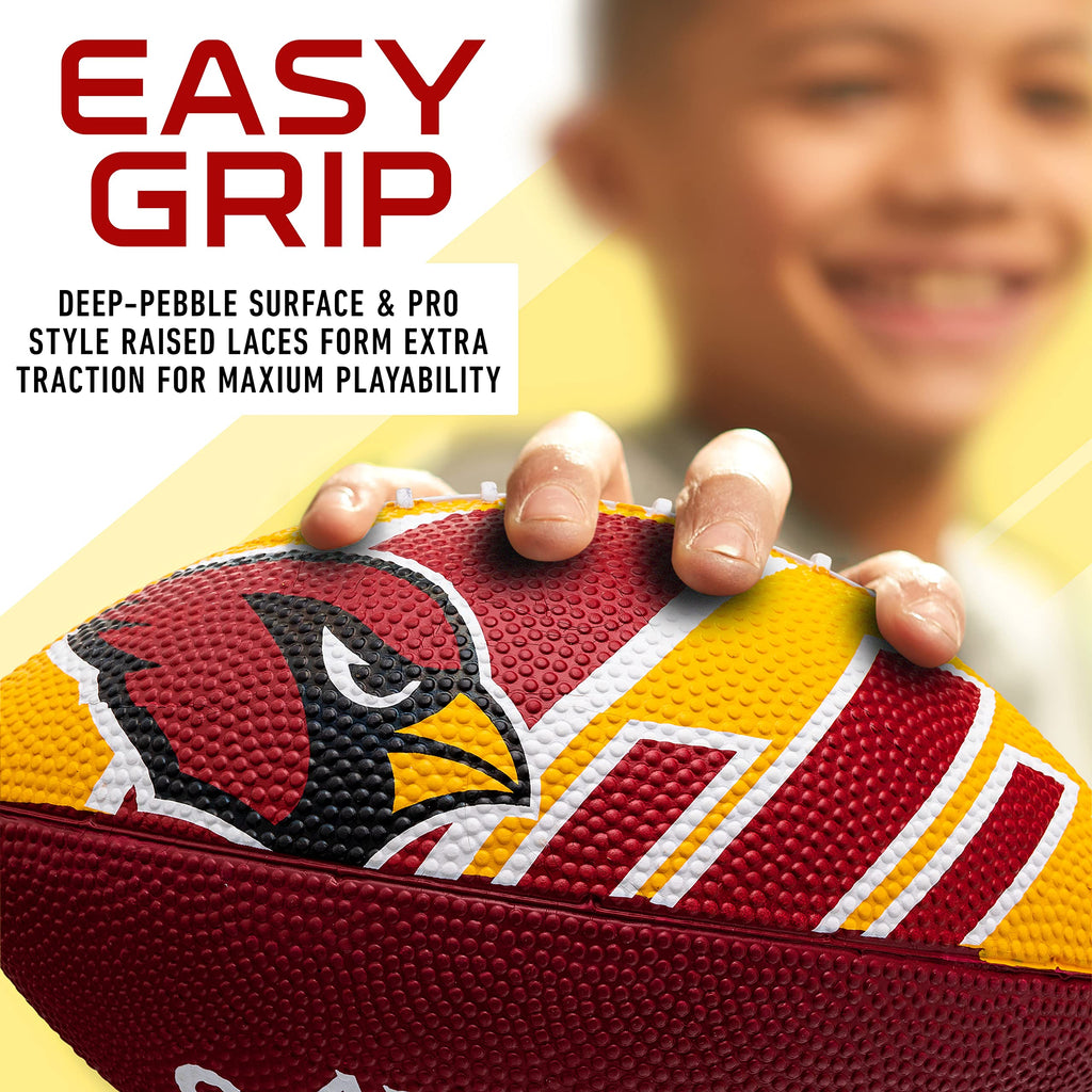 Franklin Sports Nfl Arizona Cardinals Football - Youth Football - Mini 8.5'' Rubber Ball - Perfect For Kids - Team Logos And Col