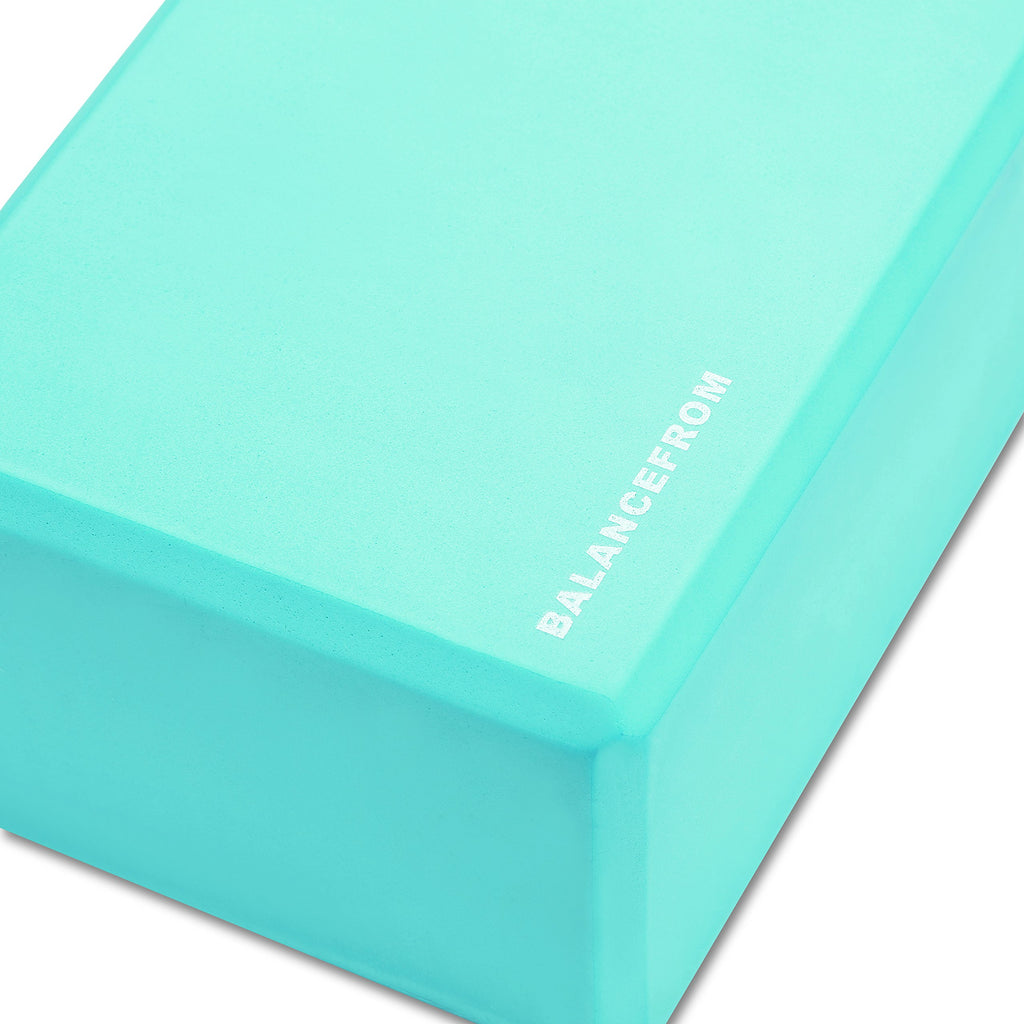 Fitvids Set Of 2 High Density Yoga Blocks, 9''X6''X4'' Each, Pair (Green)