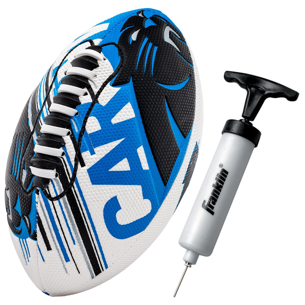 Franklin Sports Nfl Carolina Panthers Football - Youth Mini Football - 8.5'' Junior Size Ball - Spacelace Easy Grip Texture- Per