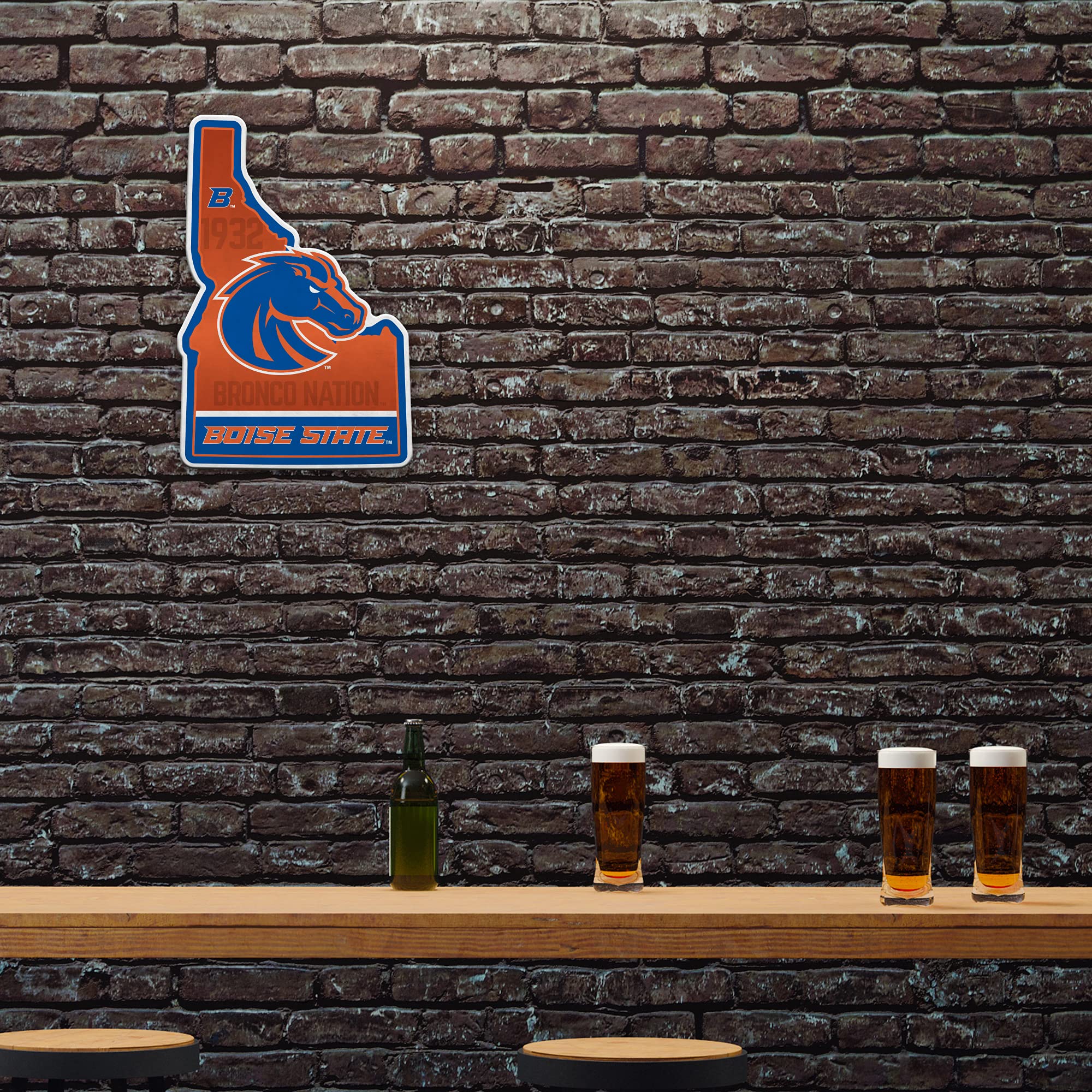 Rico Industries Ncaa Boise State Broncos State Shape Shape Cut Pennant - Home And Living Room D  Cor - Soft Felt Ez To Hang
