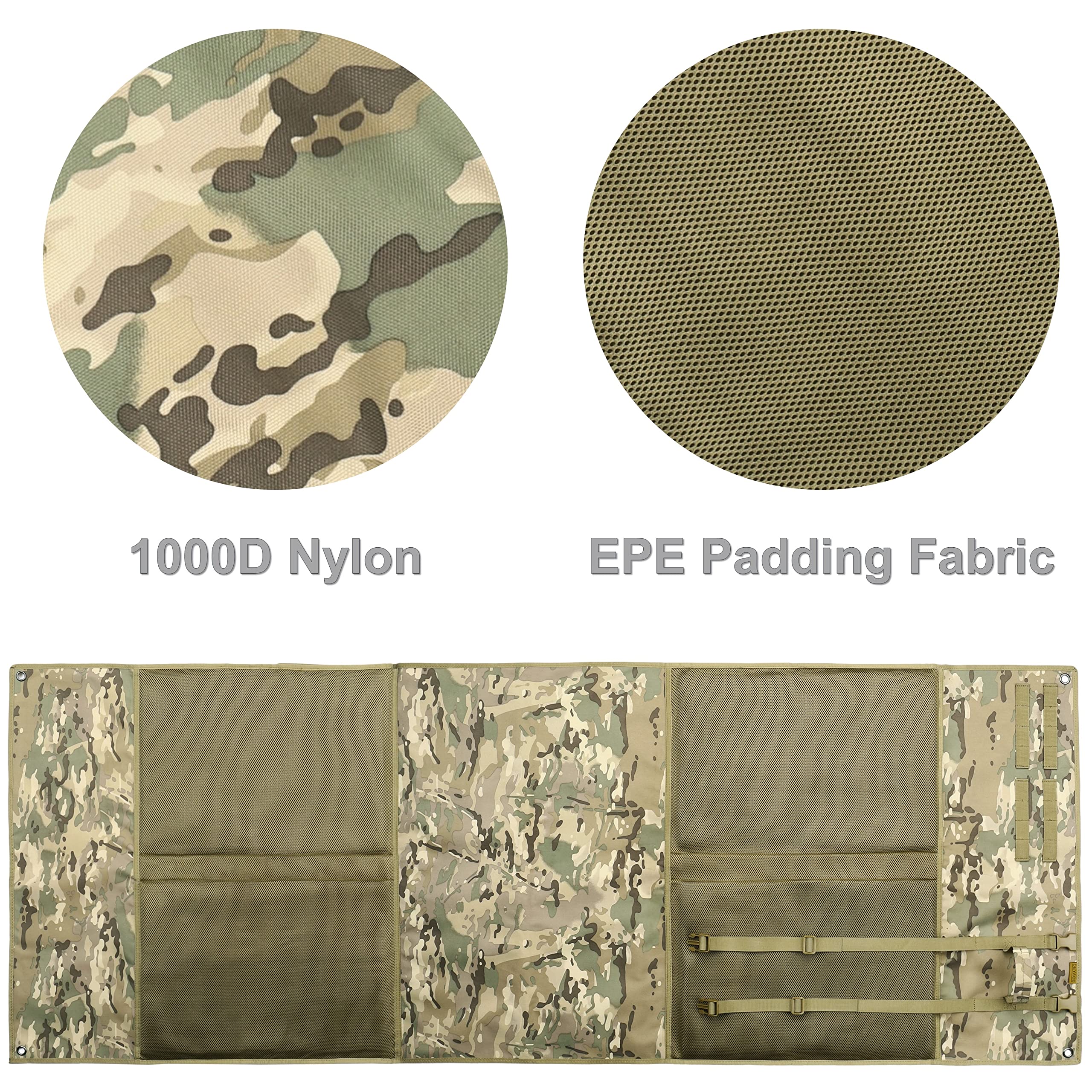 Deyace Shooting Mats Prone Padded, Extra Large Portable Roll Up Shooting Padded Mat For Range Shooting And Hunting (Green)