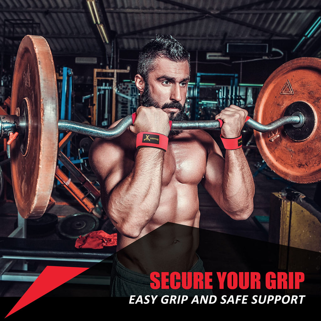 Ihuan Wrist Straps For Weight Lifting - Lifting Straps For Weightlifting  Gym Wrist Wraps With Extra Hand Grips Support For Stre
