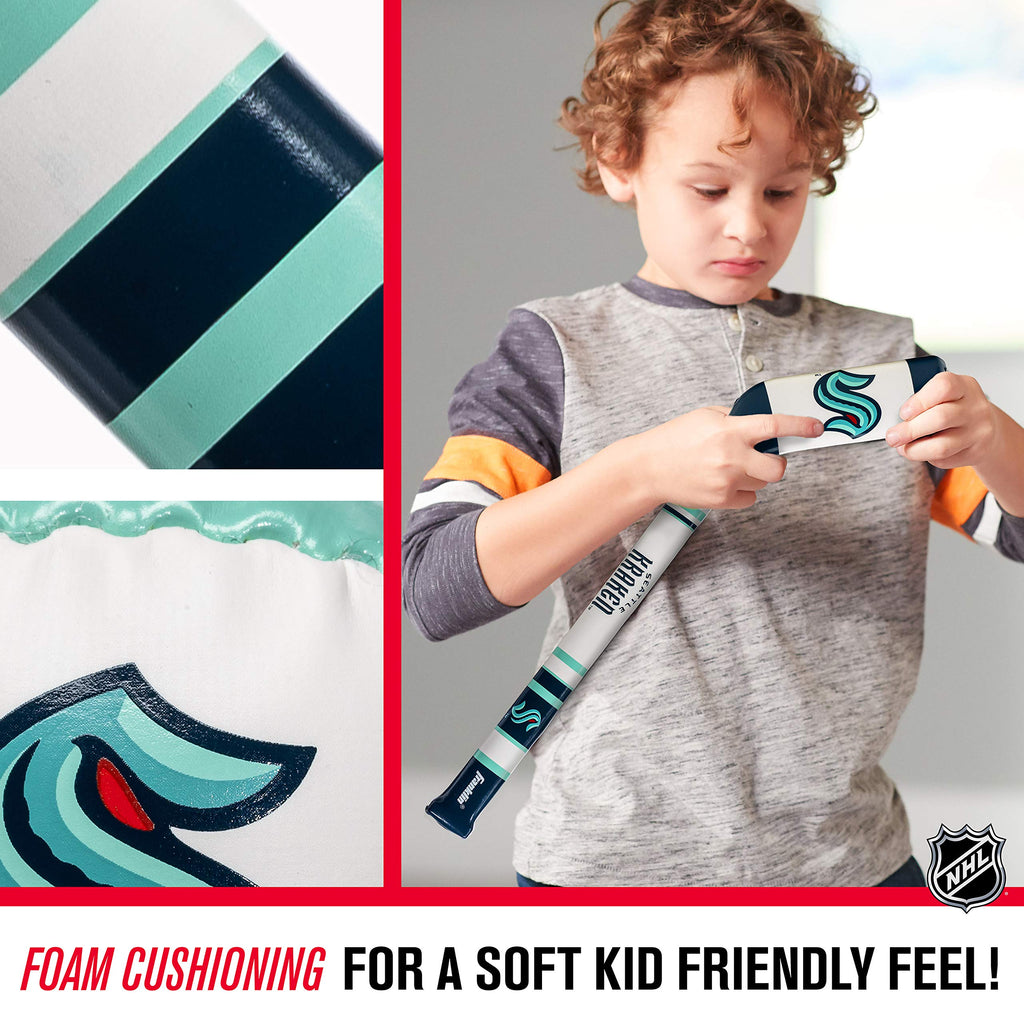Franklin Sports Seattle Kraken Nhl Mini Soft Hockey Stick Set - Nhl Team Soft Foam Mini Hockey Stick And Ball Set - Great Toy Fo