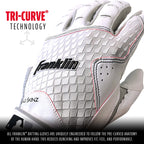 Franklin Sports Mlb Batting Gloves - 2Nd Skinz Youth Batting Gloves - Baseball + Softball Gear - Kids White Pair - Youth Medium