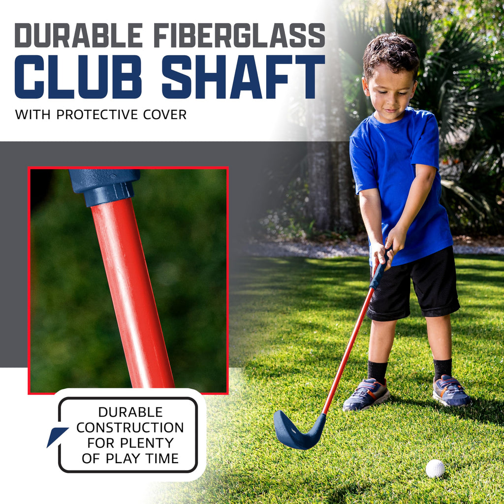 Franklin Sports Kids Golf Set, 28'' Club With Oversized Club Head & 2 Foam Golf Balls, Ergornomic Hand Grip For Proper Hand Posi