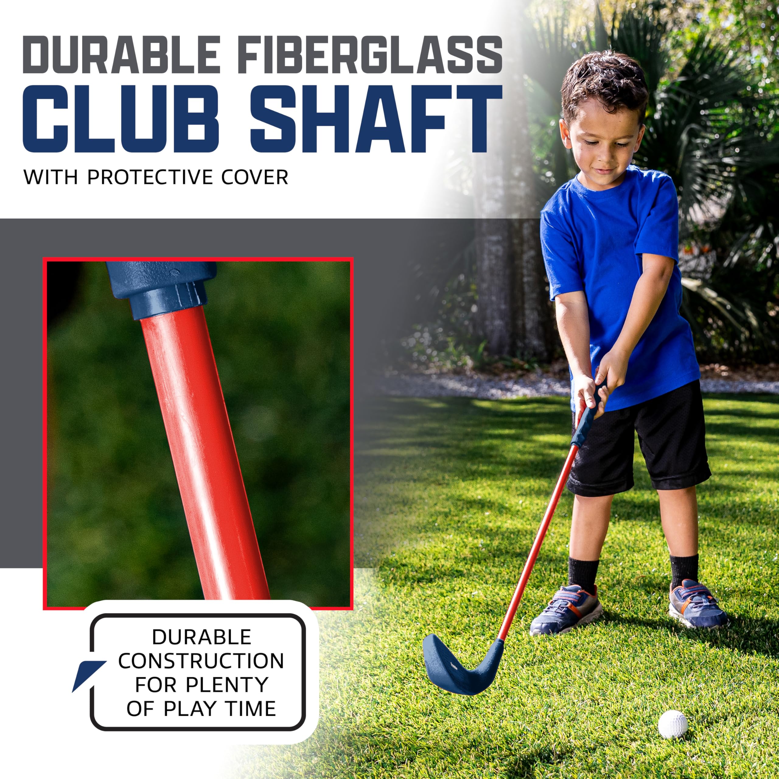Franklin Sports Kids Golf Set, 28'' Club With Oversized Club Head & 2 Foam Golf Balls, Ergornomic Hand Grip For Proper Hand Posi