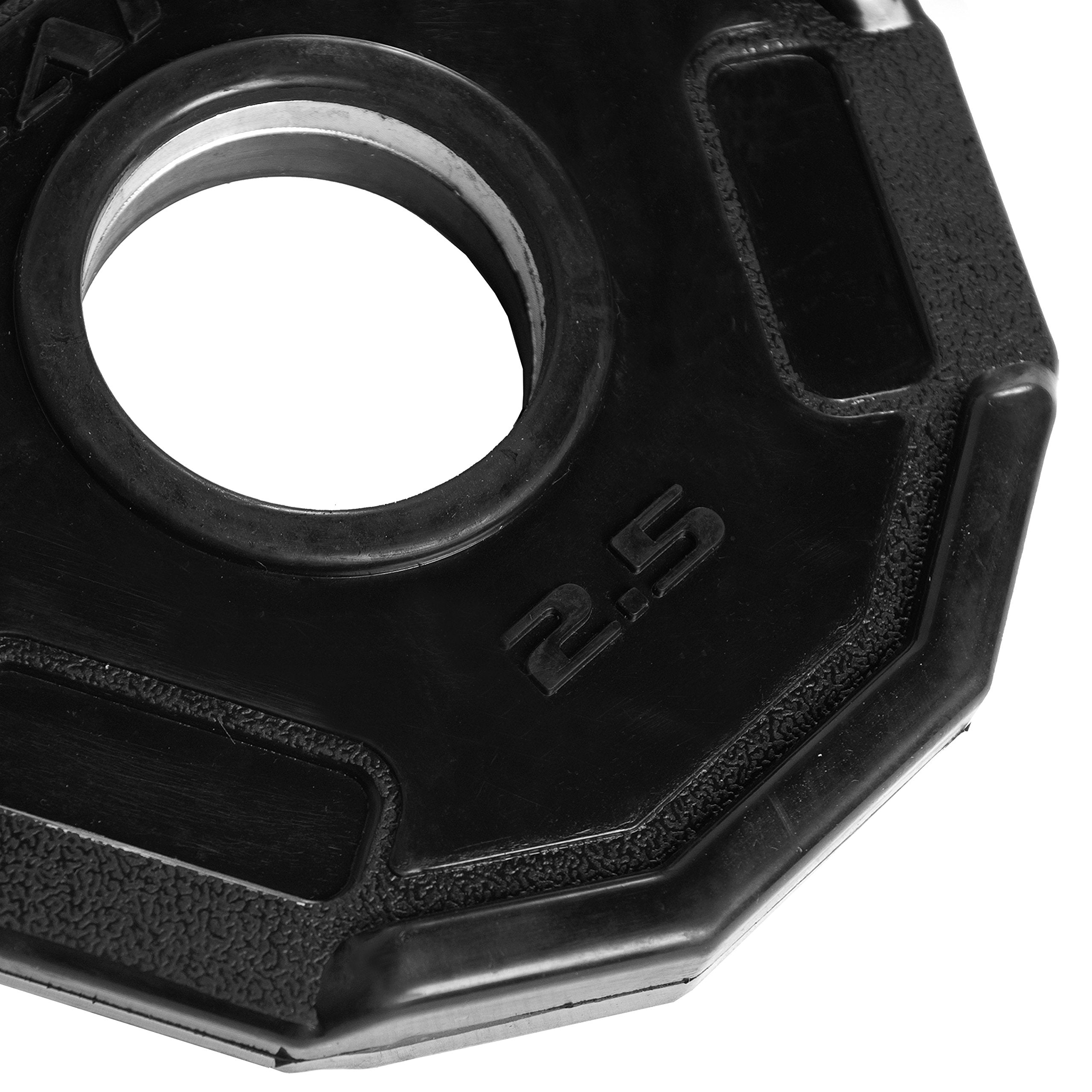 Cap Barbell 12-Sided Rubber Olympic Grip Weight Plates, Black, Single, 2.5 Pound