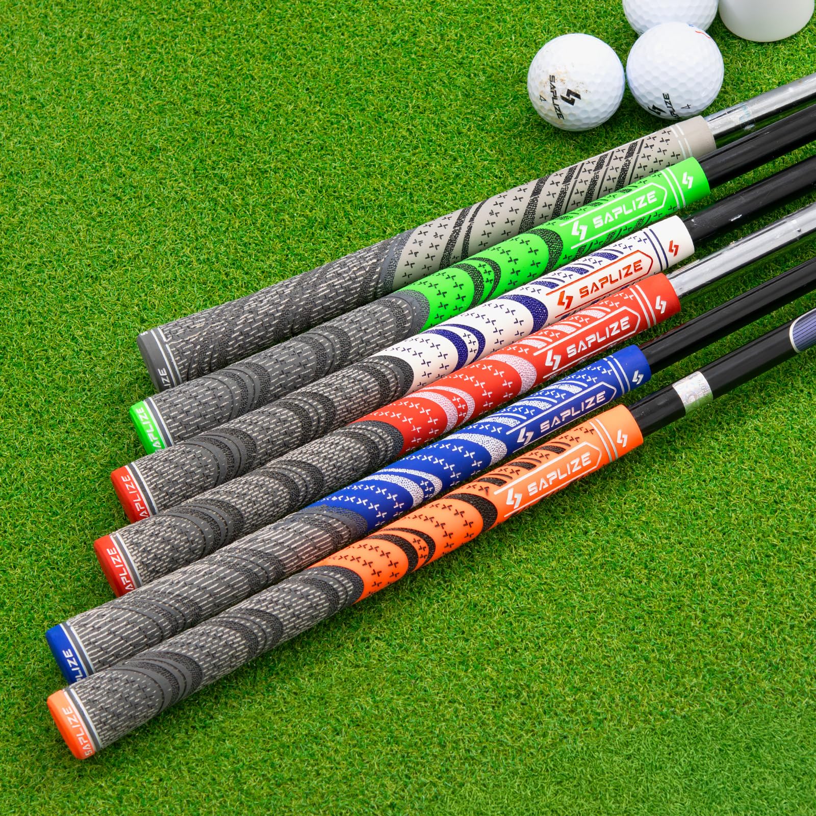 Saplize Golf Grips Upgrade Kit(13 Grips With 15 Tapes), Multicompound Hybrid Golf Club Grips, Standard Size, Grey Cl03 Series