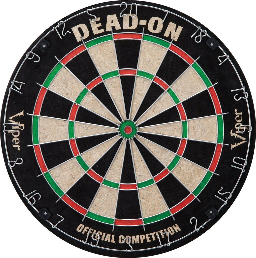 Viper Metropolitan Solid Wood Cabinet & Sisal/Bristle Dartboard Ready-To-Play Bundle: Deluxe Set (Dead On Dartboard And Darts),