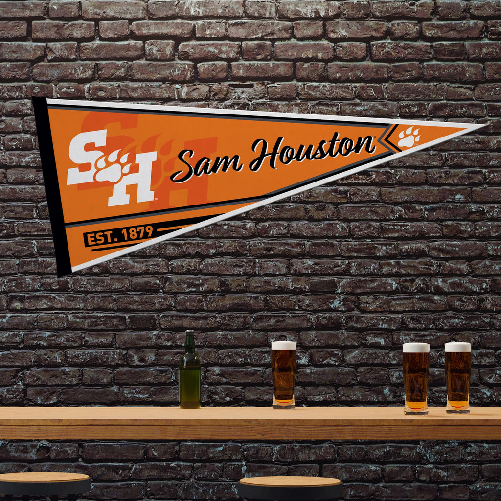 Rico Industries Ncaa Sam Houston State Bearkats Classic 12'' X 30'' Felt Wall D  Cor Pennant - Great For Home/Bed Room/Man Cave
