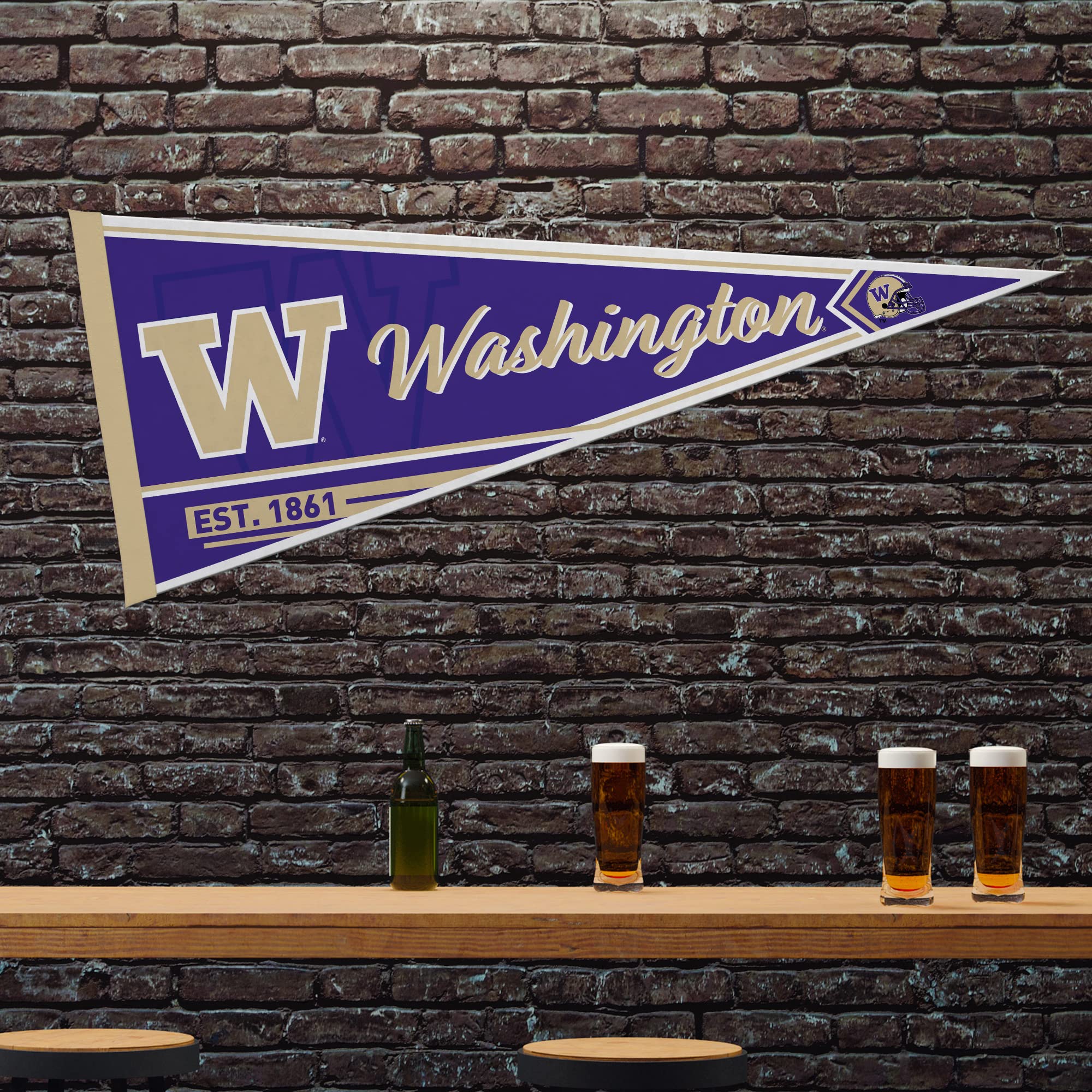Rico Industries Ncaa Washington Huskies Classic 12'' X 30'' Felt Wall D  Cor Pennant - Great For Home/Bed Room/Man Cave D  Cor