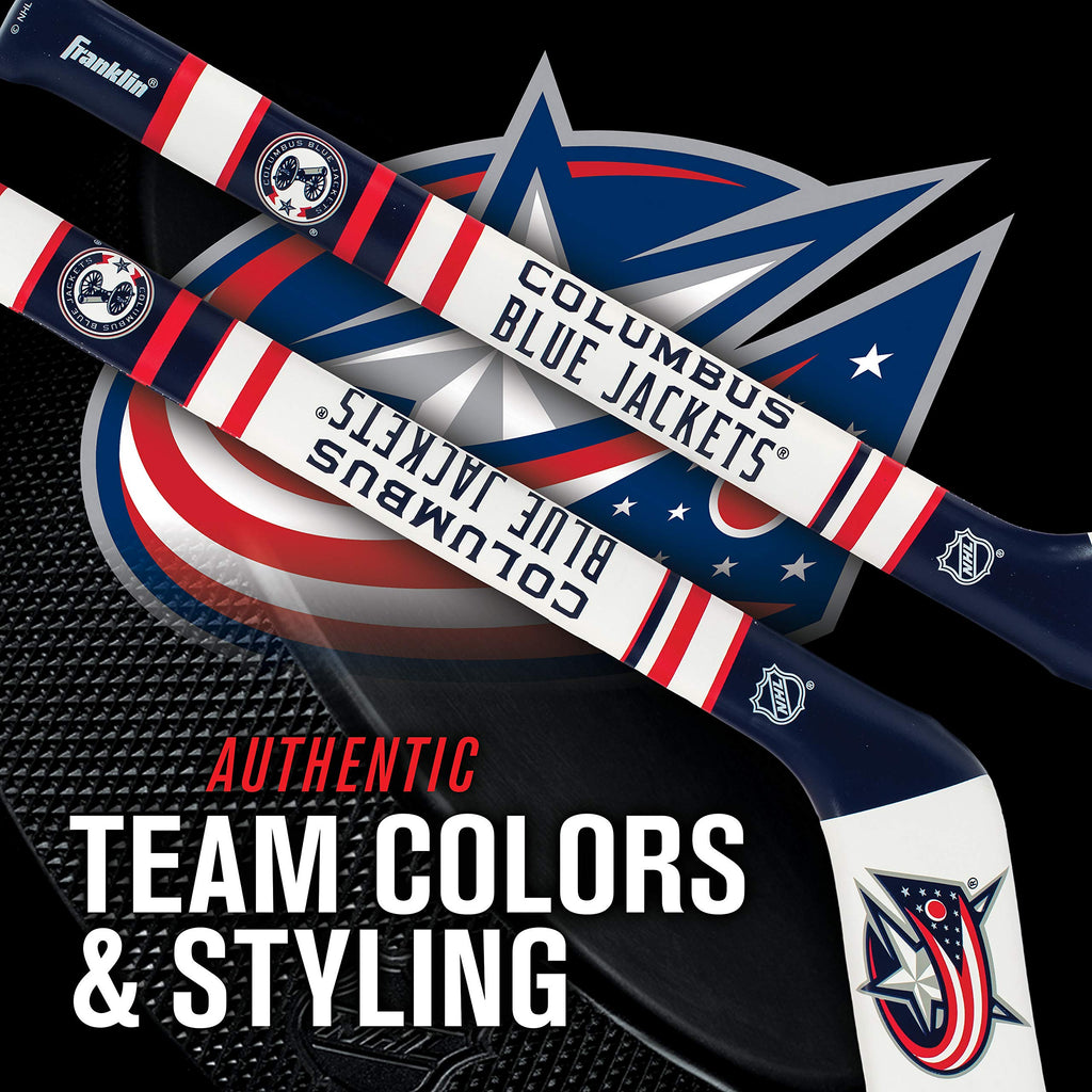 Franklin Sports Columbus Blue Jackets Nhl Mini Soft Hockey Stick Set - Nhl Team Soft Foam Mini Hockey Stick And Ball Set - Great