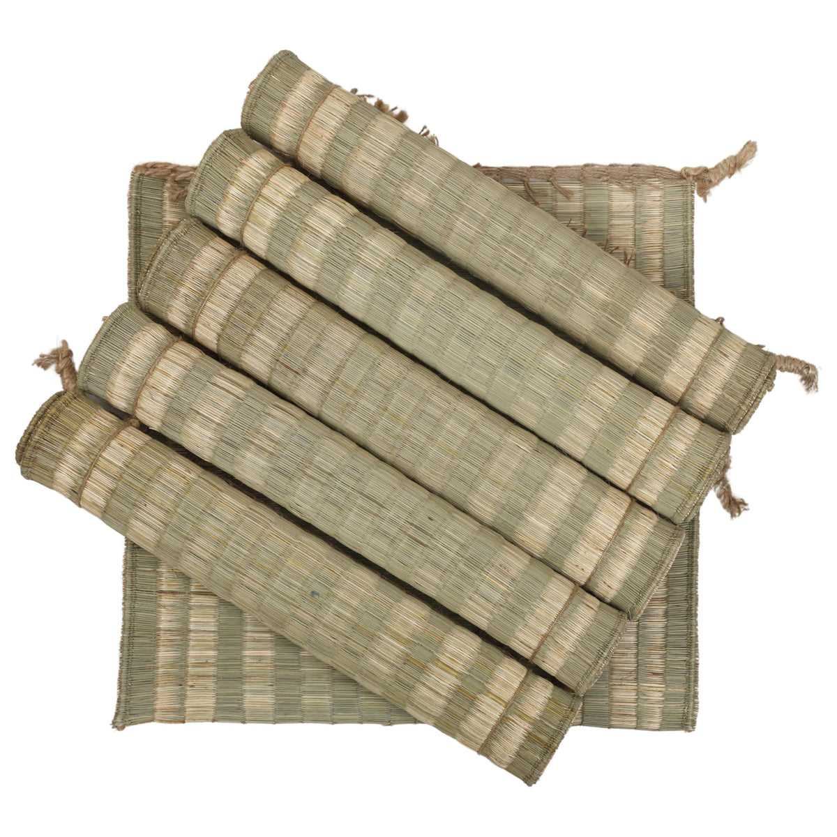 Orric Handmade 20 X 20 Inch Double Layer Grass Kusha Aasan Eco Friendly Meditation Mat For Yoga& Aasan For Puja For Sitting Set