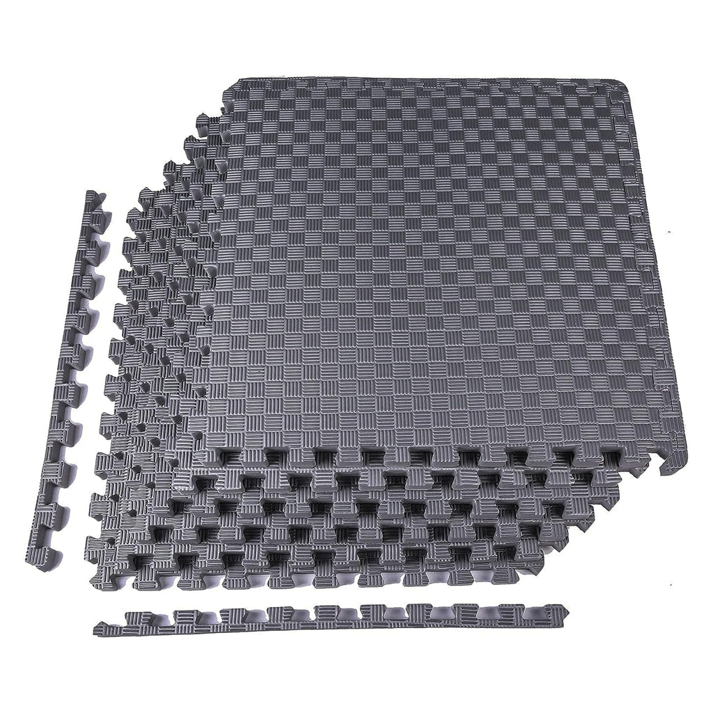 Balancefrom 6 Piece Foam Floor Mat Puzzle Tiles, 1 Inch Thick, 24 Sq Ft, Grey