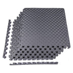 Balancefrom 6 Piece Foam Floor Mat Puzzle Tiles, 1 Inch Thick, 24 Sq Ft, Grey