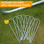 Trampoline Stakes U Shaped Anchors Heavy Duty Metal 12''- Long Trampolines Ground Wind Stakes For Soccer Goals, Camping Tents, G