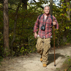Brazos Handcrafted Wood Walking Stick, Twisted Oak, Backpacker Style Handle, For Men & Women, Made In The Usa, Brown, 55''