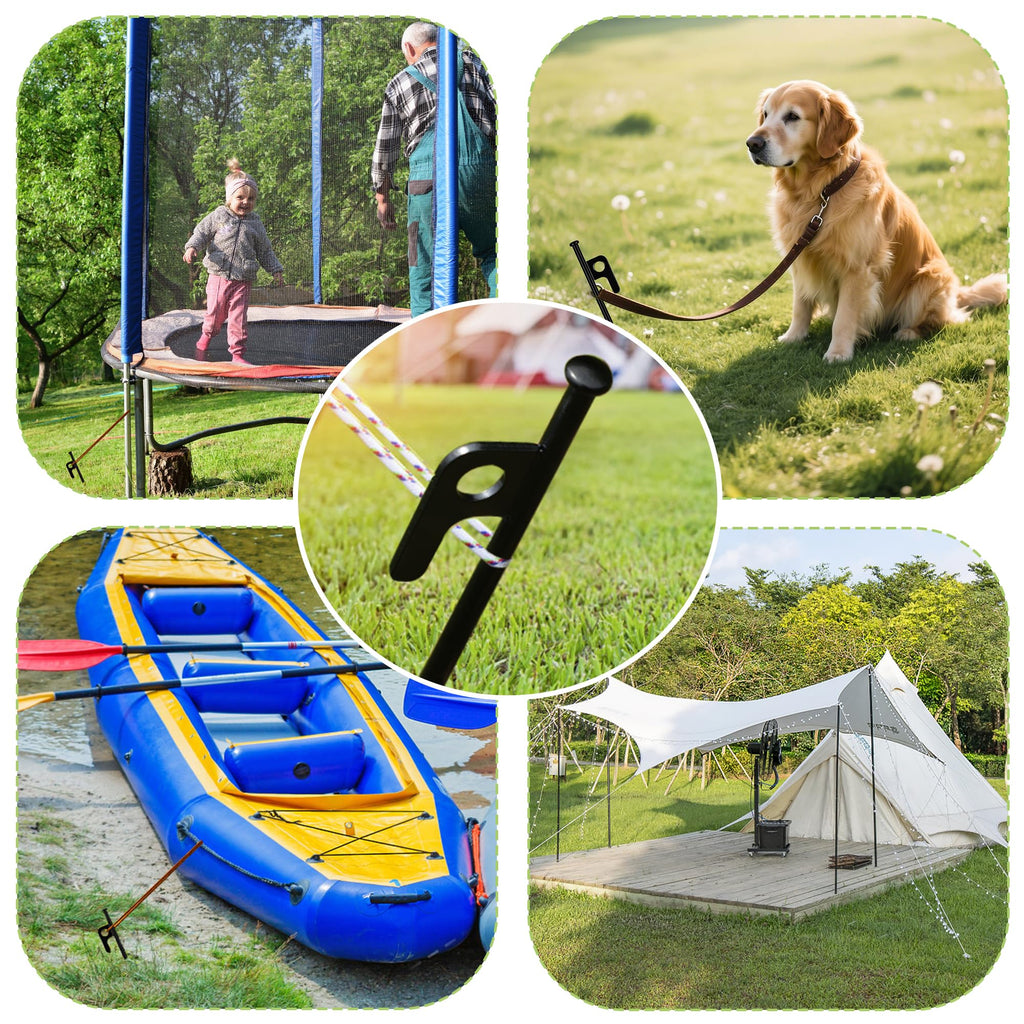 Rinvee 12 Pack Tent Stakes Heavy Duty Forged Steel Camping Stakes For Ground Outdoor Decorations Canopy