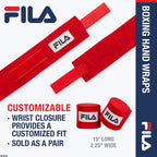 Fila Accessories Boxing Handwraps - Great Hand Support Inside Gloves - 180'' Long Wrap With Hook And Loop Closure - Ideal For Bo