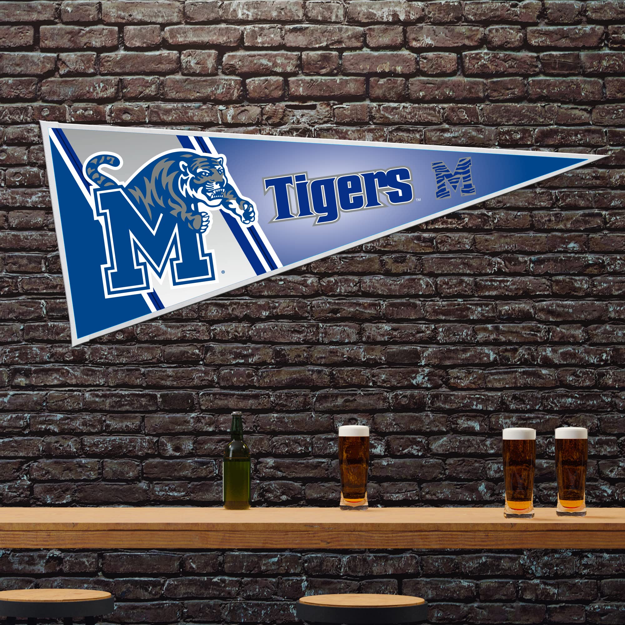 Rico Industries Ncaa Memphis Tigers Primary 12'' X 30'' Felt Wall D  Cor Pennant - Great For Home/Bed Room/Man Cave D  Cor