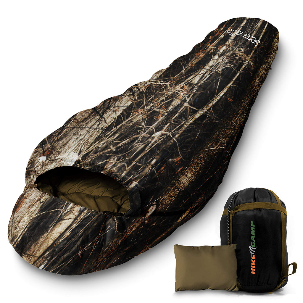 Serenelife Backpacking Sleeping Bag Camping Gear - Mummy Sleeping Bag For Adults/Teens W/Pillow, Bag - Outdoor Lightweight Weath