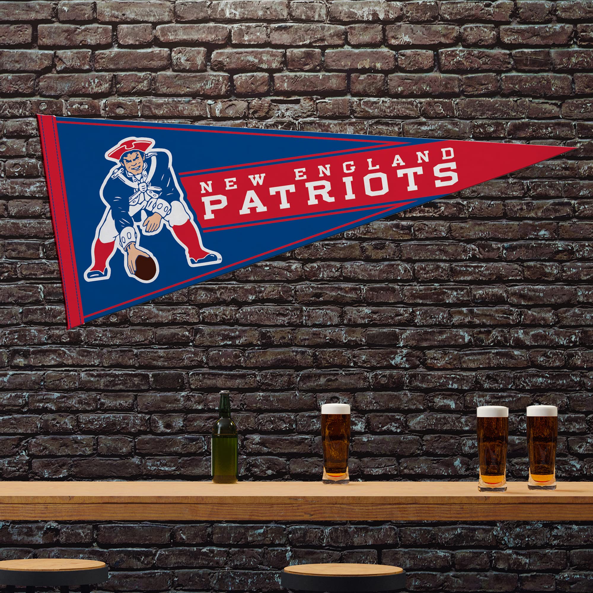 Rico Industries Nfl Football New England Patriots Retro 12'' X 30'' Felt Wall D  Cor Pennant - Great For Home/Bed Room/Man Cave
